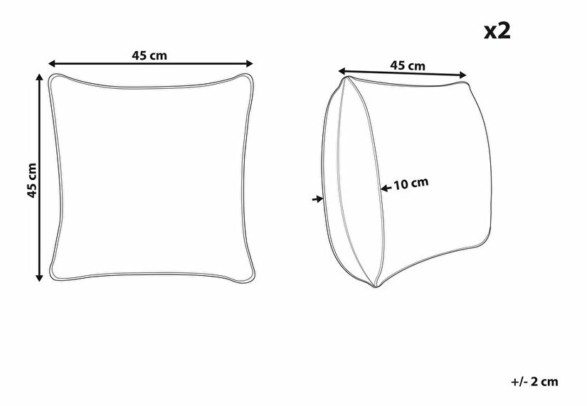Set 2 buc perne decorative 45 x 45 cm Cercia (negru)