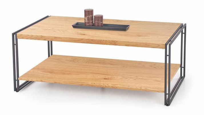 Stolić za kavu Bethanie (hrast zlatni + crna)