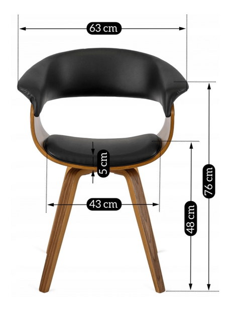 Scaun sufragerie Ofrecer 1 (piele ecologică negru) 