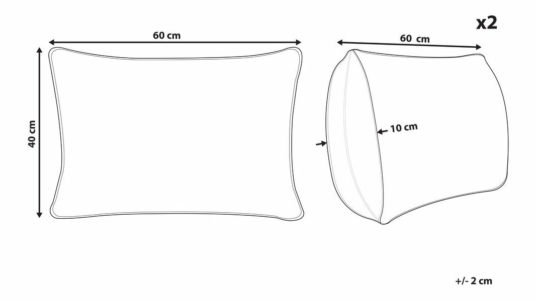 Set 2 buc perne decorative 40 x 60 cm Vegli (albastru)