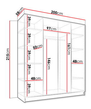 Gardróbszekrény Sezalos I (cremona tölgy + fekete)