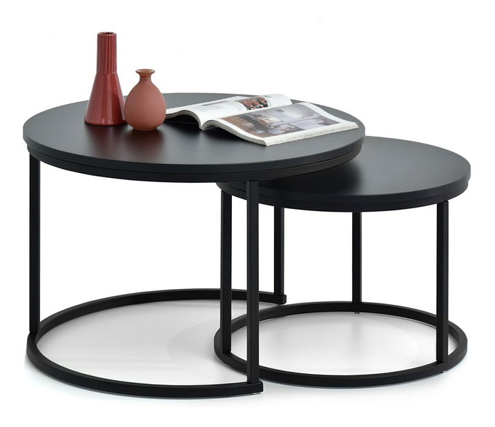 Set 2 măsuțe cafea Novedosa (negru)