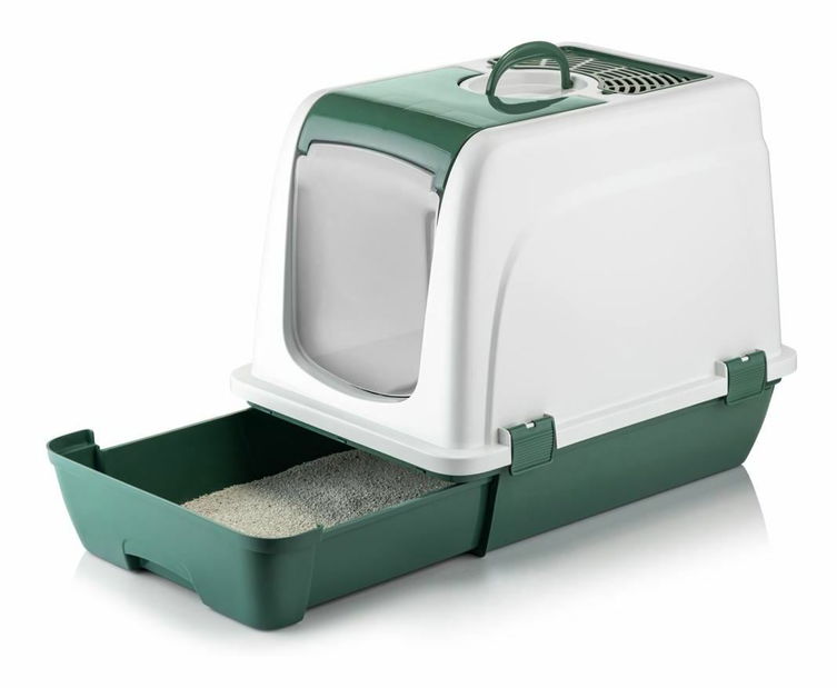 Mačací záchod Catty (biela + zelená)