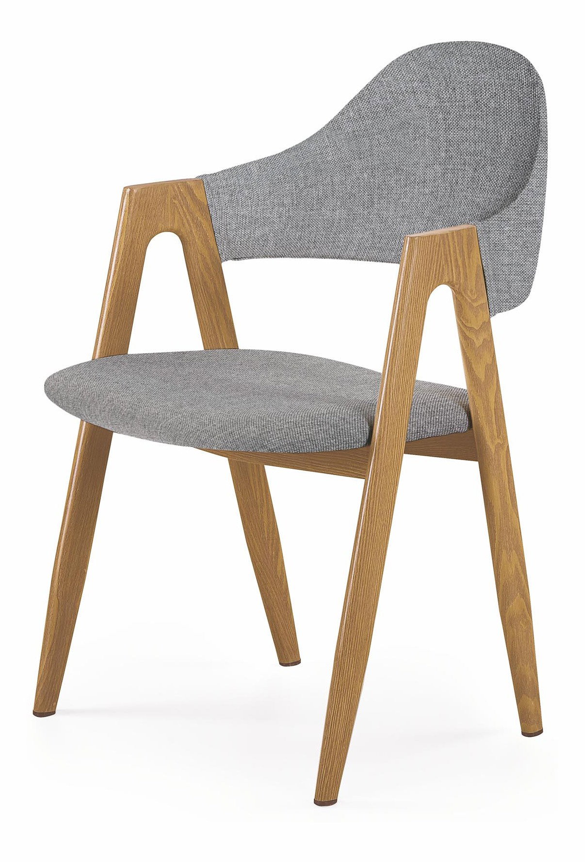 Scaun de sufragerie Kani (Gri + Lemn natural)