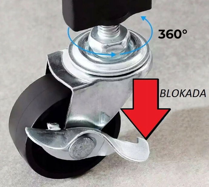 Raft de bucătărie cu roți Ricos 3 (negru)