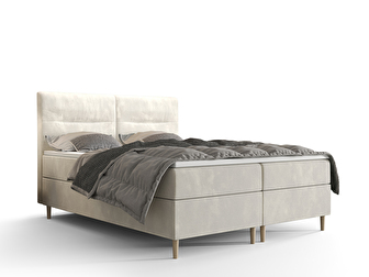 Manželská posteľ  Boxspring 180 cm Saruta (béžová) (s matracom a úložným priestorom)
