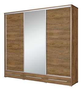 Ruhásszekrény tolóajtókkal Hajoresta 1 (burgundi tölgy) (tükörrel)