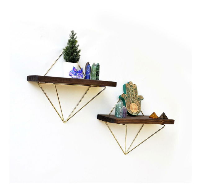 Dekoratívna nástenná polica Duvelo 14 (orech) 