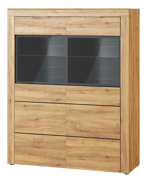 Vitrina Kogro 15 (hrast camargue + crna mat)