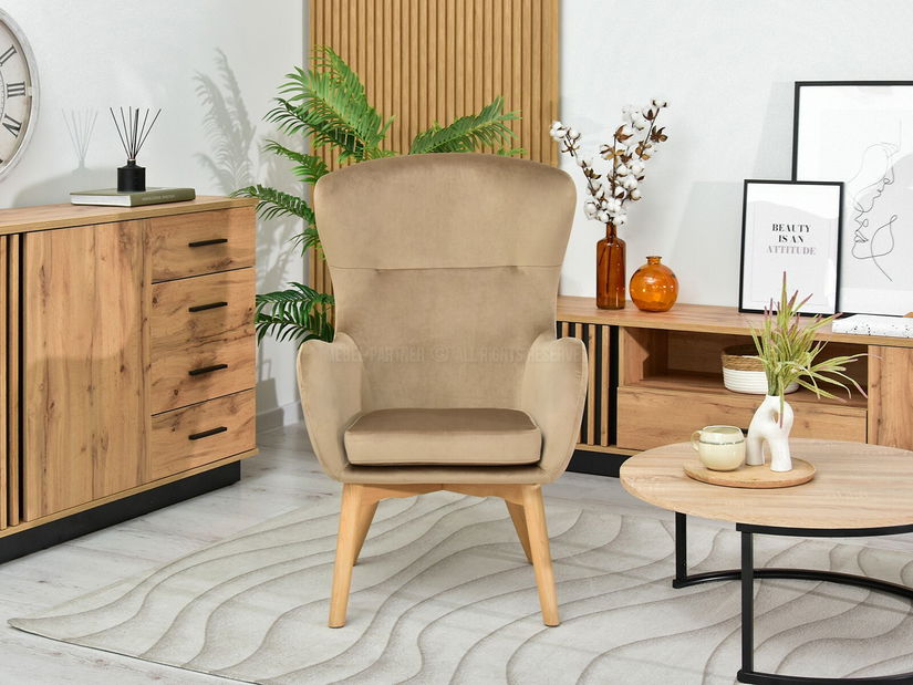 Fotel Leto (bézs + fekete)