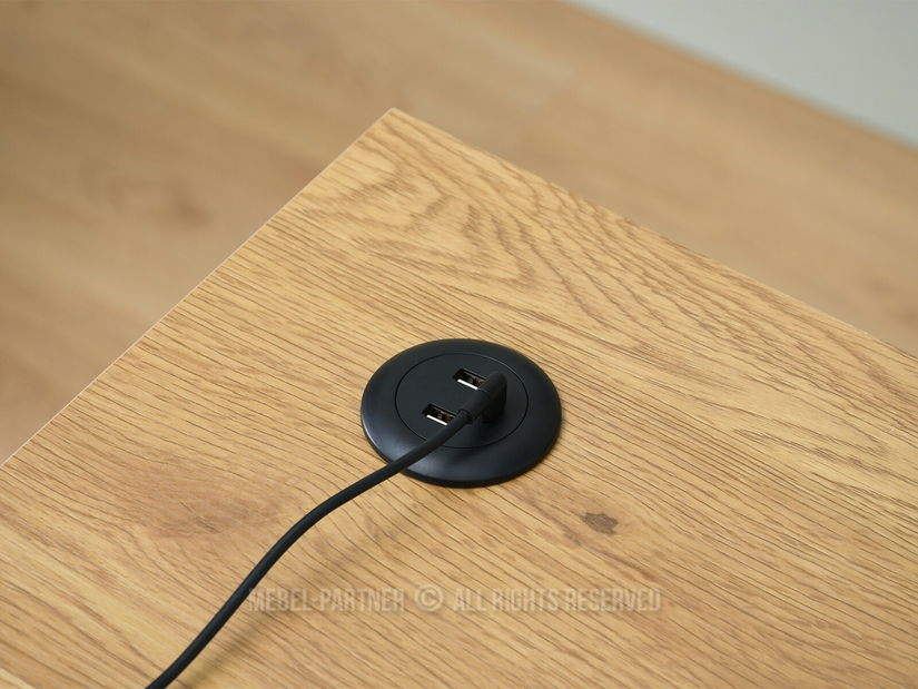 Masă PC Osto 100 (stejar negru + alb)