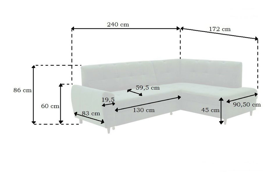 Rohová sedačka Asana (tmavozelená) (P)