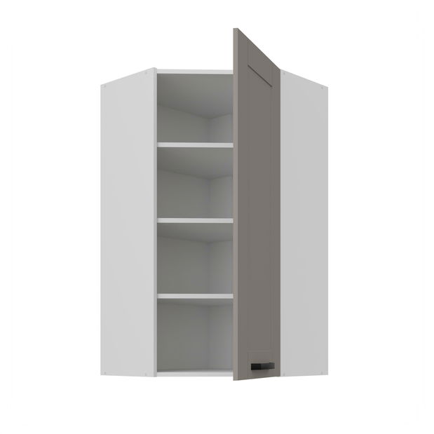 Felső sarok konyhaszekrény Lucid 60x60 GN-108 1F (45° (korpus: fehér + front: mdf agyagszürke)
