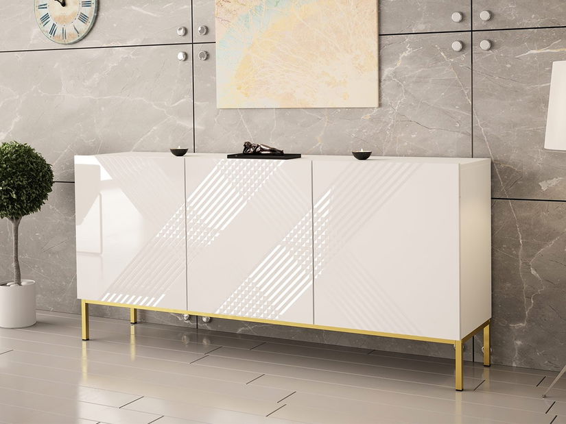 Szekrény Magnilda 160 (fehér + fényes fehér)