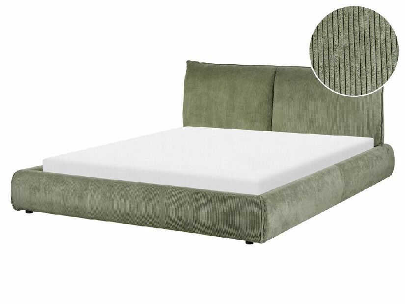 Manželská posteľ 160 cm Vetiver (zelená) (s roštom)