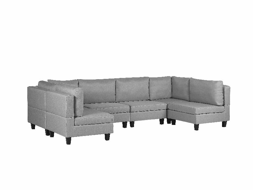 Modularna sofa u obliku slova U FELLE (poliester) (siva) (za 6 osoba)