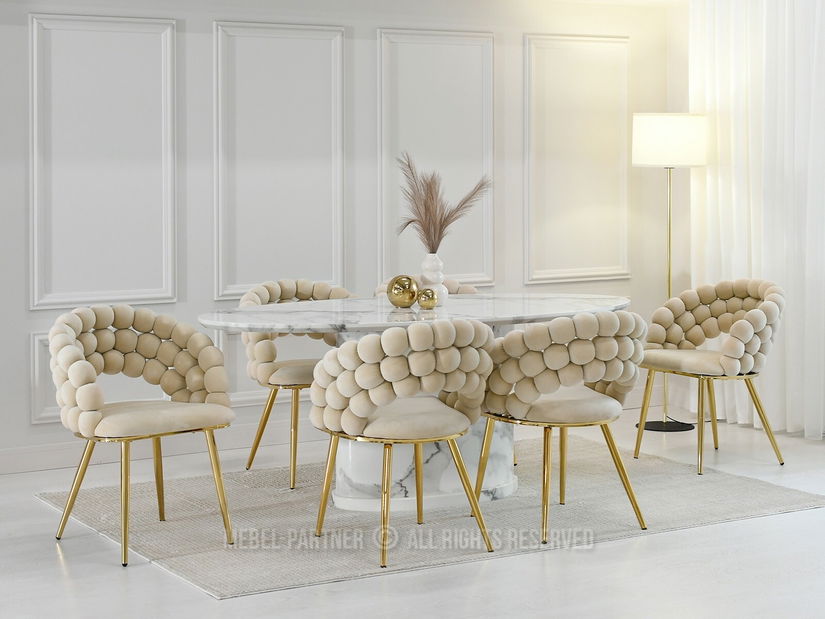 Szék Lulish (krém + arany)