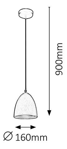 Függesztett lámpa Nella 3939 (fekete + arany)