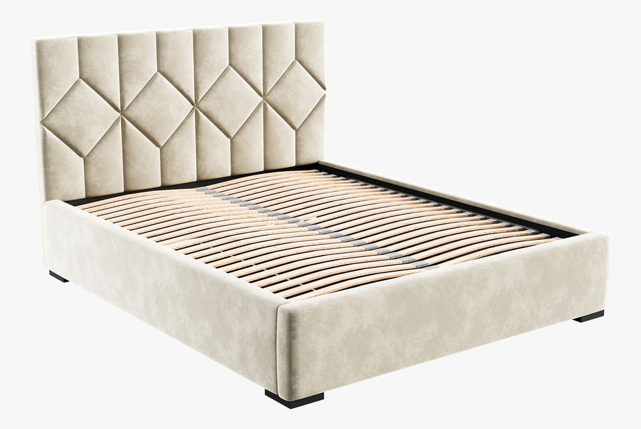 Pat tapițat 180x200 cm Veggie (bej)