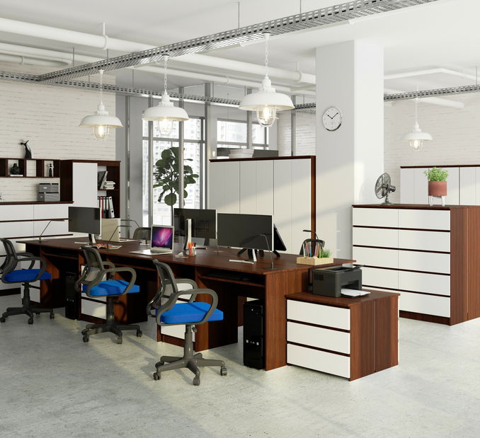 PC asztal Bronte (wenge + fehér)