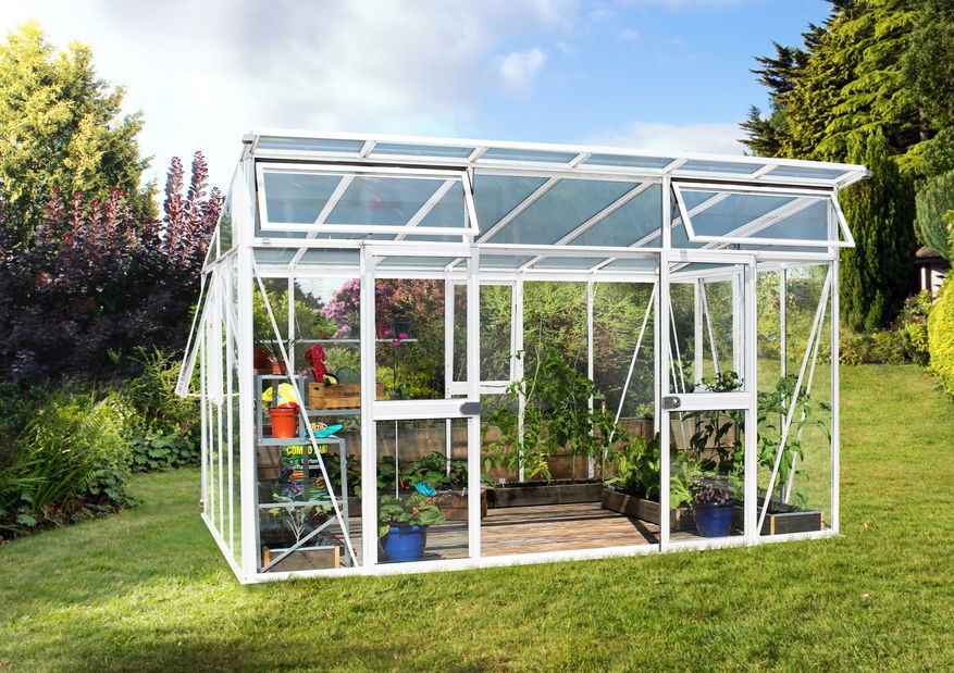 Greenhouse stil special Aphrodite 11500 (policarbonat + sticlă securizată + alb)