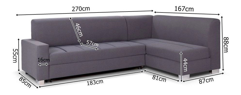 Rohová sedačka Mimi (fialová) (L)