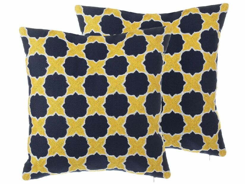 Set 2 ks. vankúšov 45x45 MASKER (žltá + modrá)