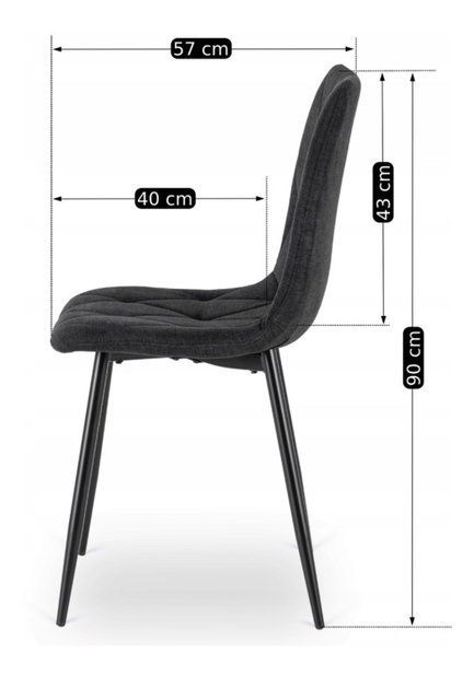 Scaun sufragerie Rabar 2 (negru) 