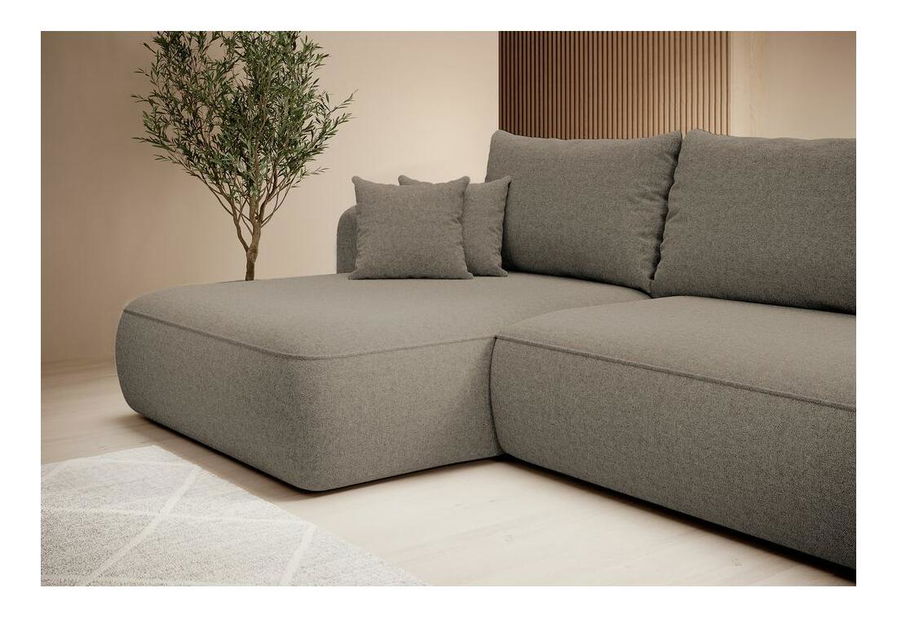 Kutna garnitura Fergie (L) (svijetlobež + crna)