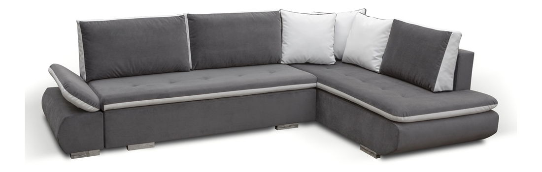 Sarok kanapé Artamo (szürke + fehér) (J)