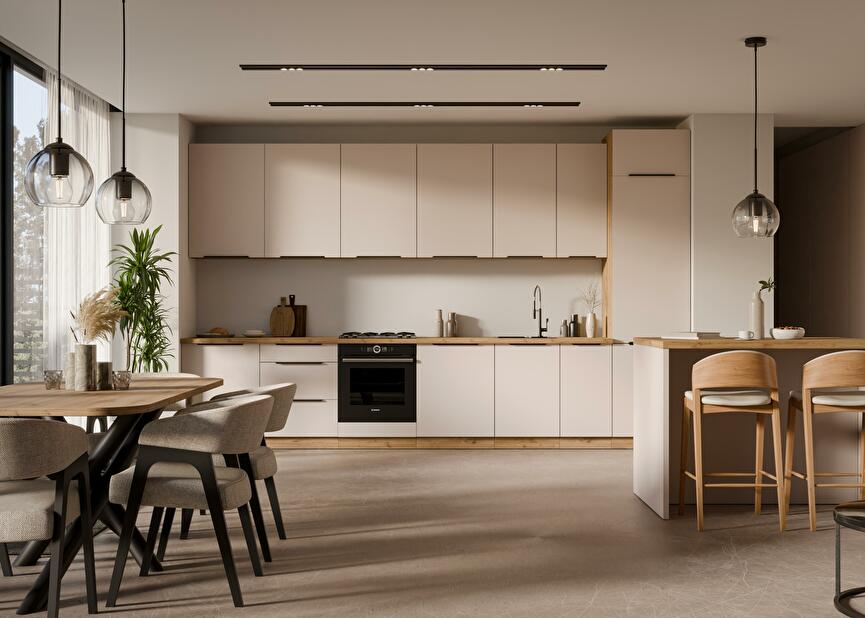Rohová dolná kuchynská skrinka Sayla 90x90 DN 2F BB (kašmír + dub artisan)