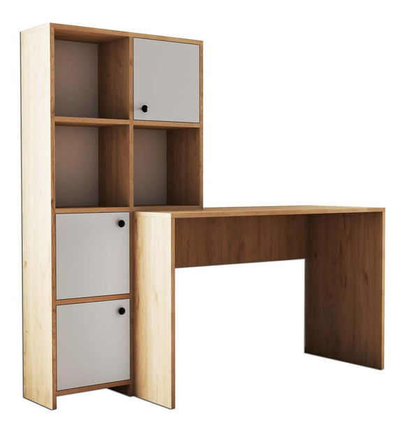 Masă PC Salvatore (Stejar + Alb) *vânzare stoc