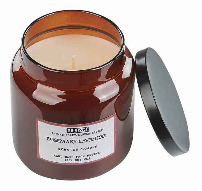 Set mirisnih svijećea slatko vino/ružmarin i lavanda (2 kom.) Arnfinn (smeđa)