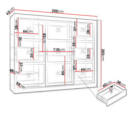 Gardróbszekrény Wembley 25 (fekete)