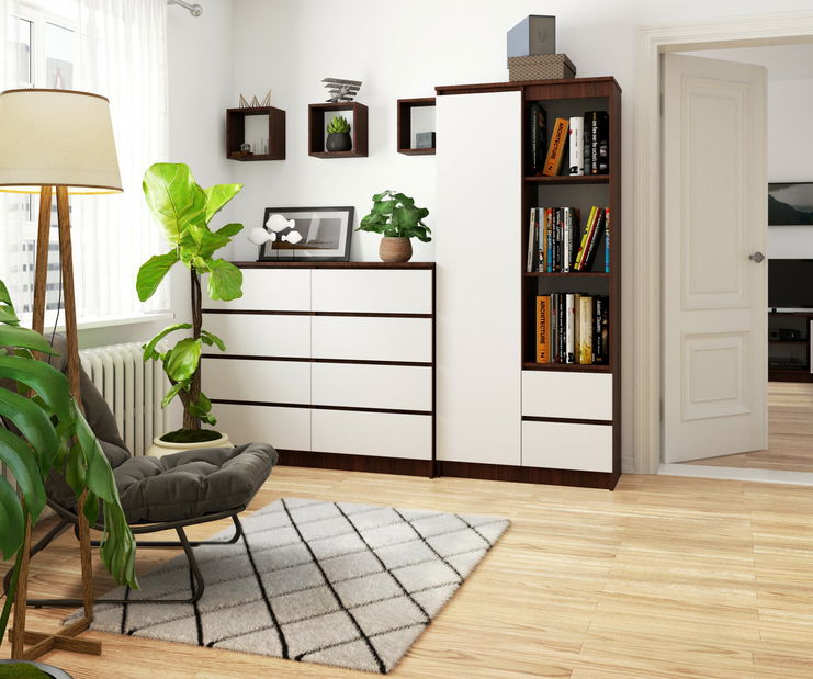 Regál Rehana (wenge + biela)