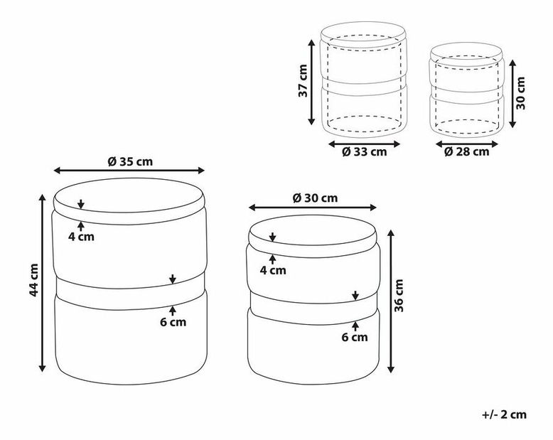 Set 2 buc. taburete DORRA (albastru)