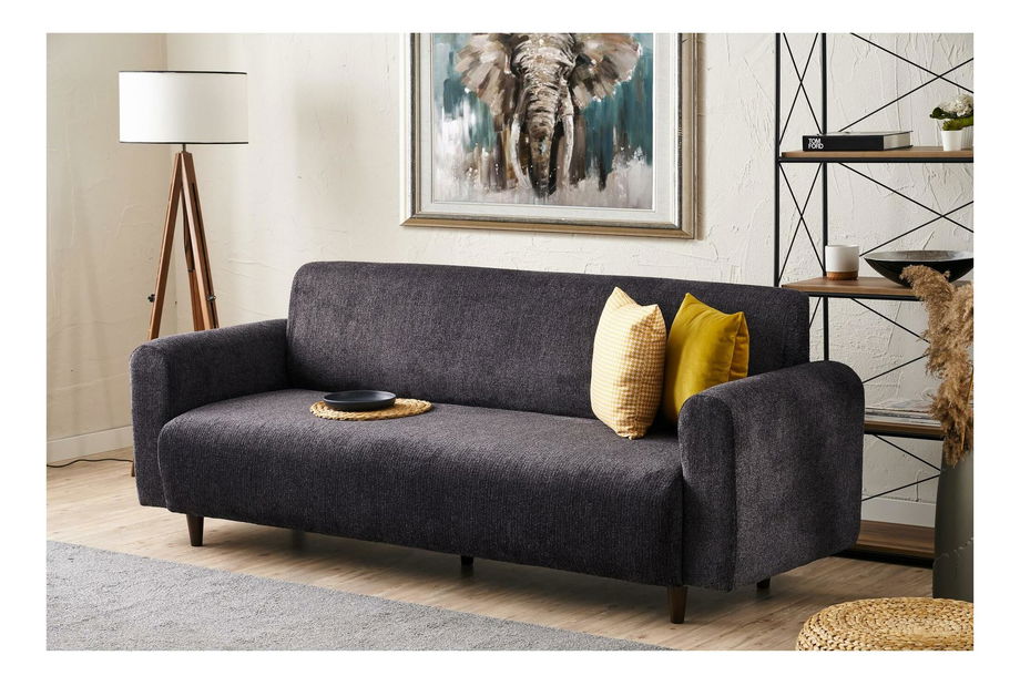 Canapea trei locuri Noyalepo C (antracit + Nuc)