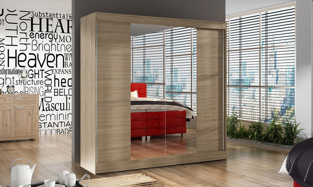 Šatníková skriňa Birdie 2 (dub sonoma)