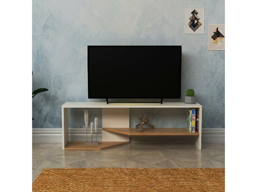 TV stolík Kitene 2 (biela + dub) 