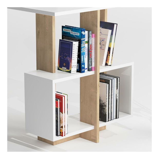 Písací stôl Mavade 6 (dub + biela) 