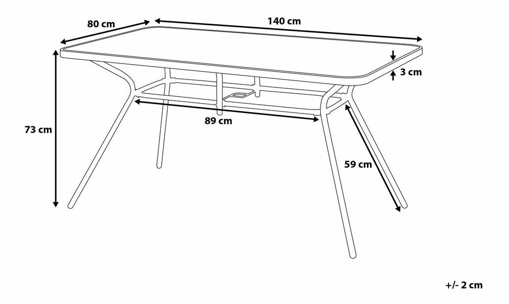 Kerti asztal Love 140 (fekete)