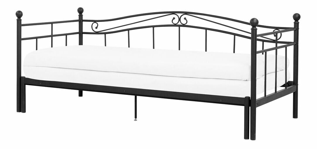 Rozkladacia posteľ 90 cm TULO (s roštom) (čierna)