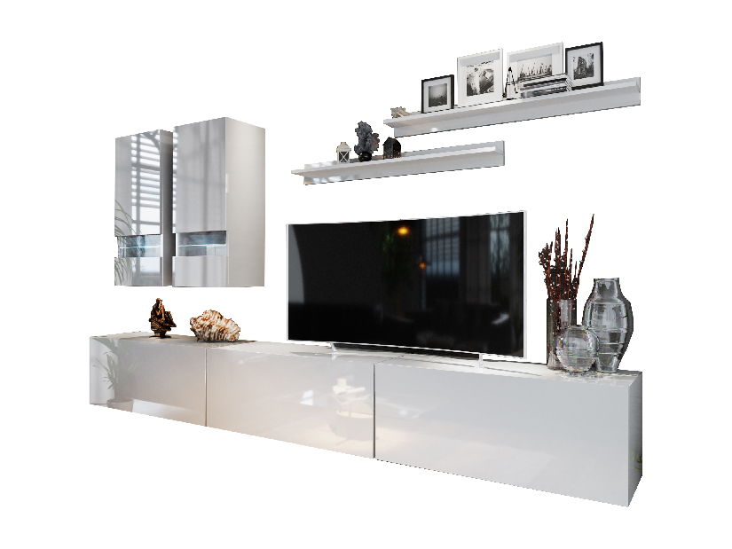 Mobilier living Benmore (alb + alb lucios)