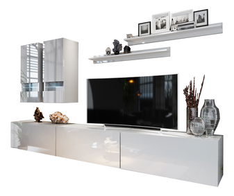 Mobilier living Benmore (alb + alb lucios)