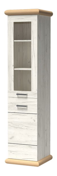 Vitrína Kenny 04 (s LED osvetlením) (craft biely + craft zlatý)