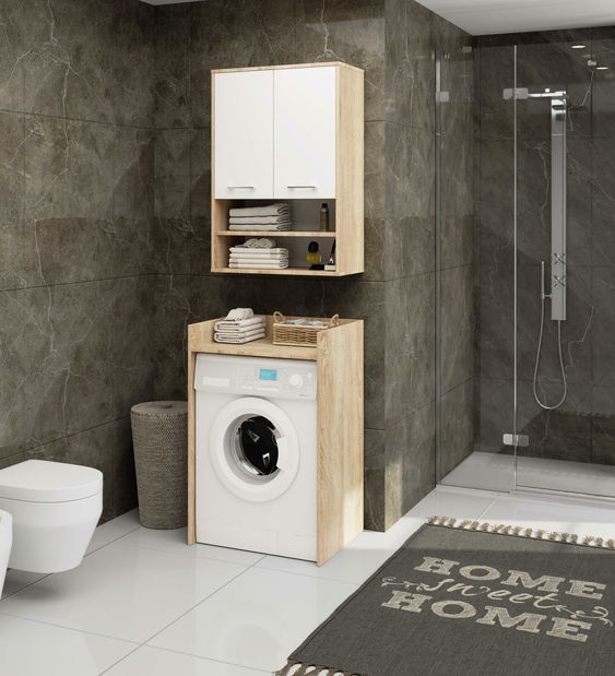 Dulap de baie suspendat Farid TYP 7 (Stejar sonoma + Alb)