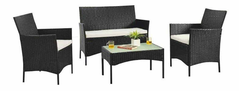 Mobilier de grădină Radstock 1+2+1 (ratan artificial)