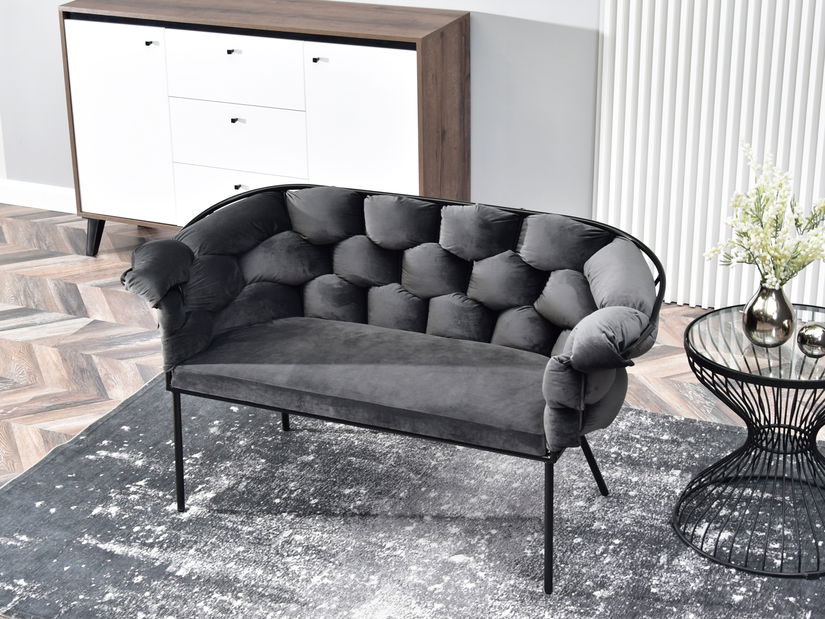 Pohovka dvojsedačka Pegaban (grafitová + čierna)