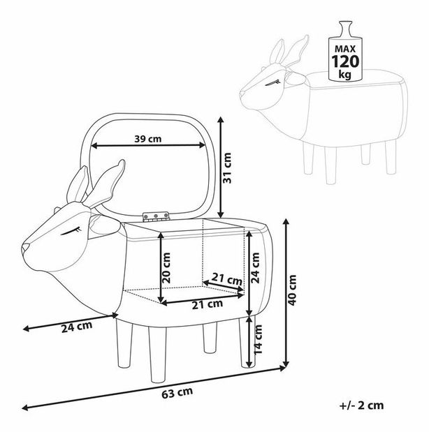 Taburetka Rino (svetlomodrá)