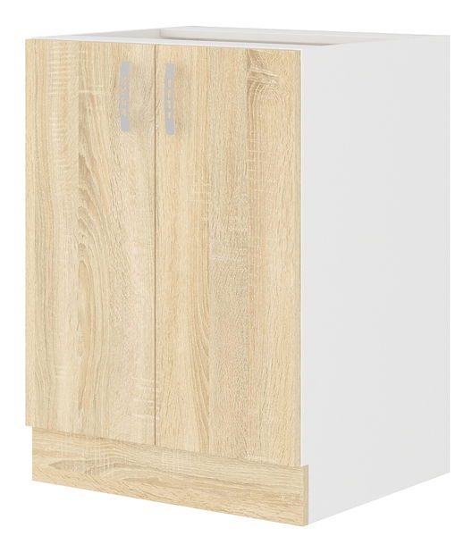 Alsó konyhaszekrény Sylrona 60 D 2F BB (sonoma tölgy + fehér)